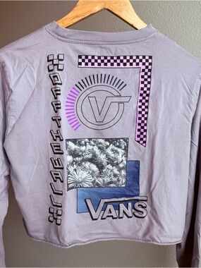 Vans Lavender Graphic Long Sleeve Crop Top